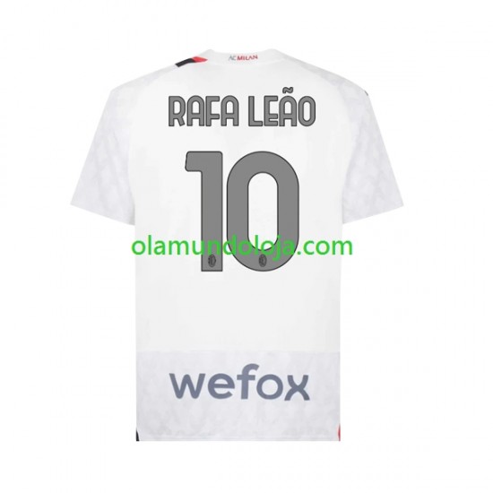 Camisola AC Milan Rafael Leao 10 Homem Equipamento Segundo 2023-2024 Manga Curta